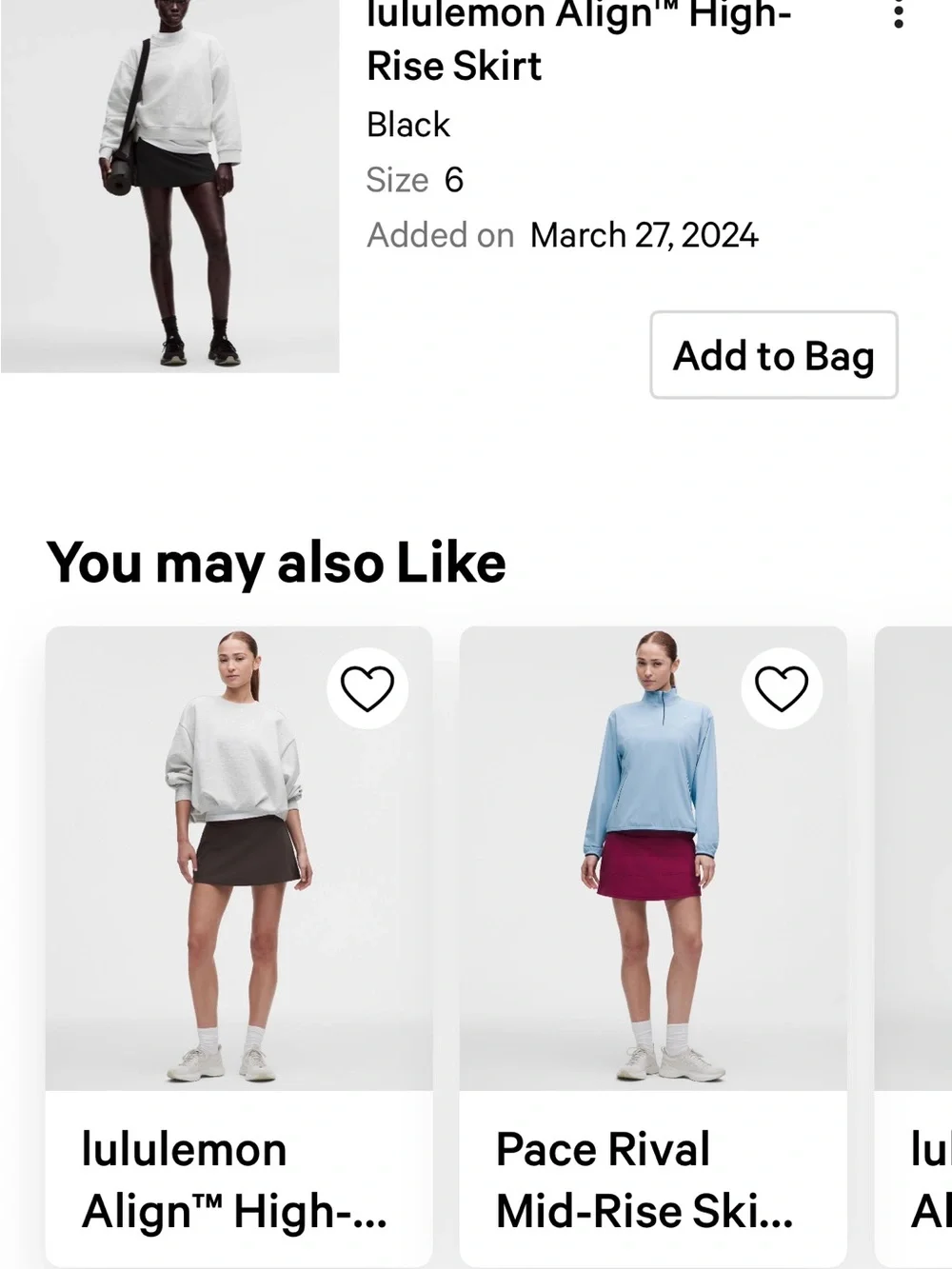 Lululemon Black Women's Align Skort